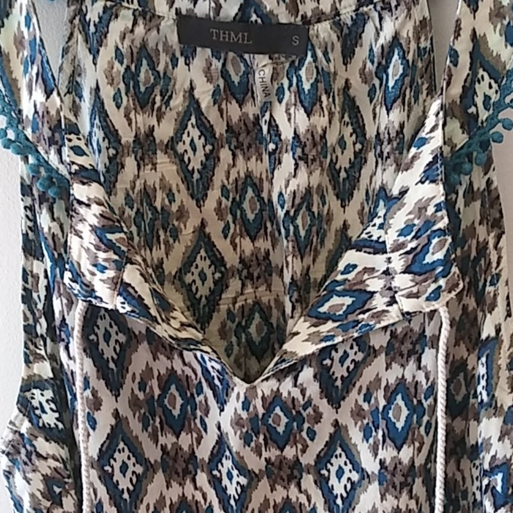 THML Green & Beige Top Size S - Picture 5 of 8